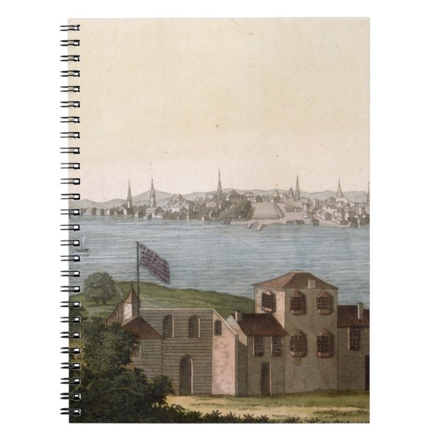 View of Boston, from 'Le Costume Ancien et Moderne Spiral Notebook (Front)
