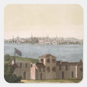 View of Boston, from 'Le Costume Ancien et Moderne Square Sticker