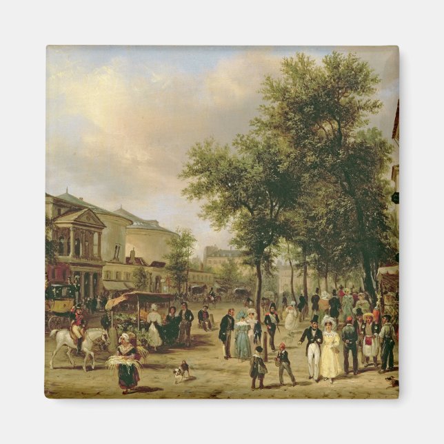 View of Boulevard Montmartre, Paris, 1830 Magnet (Front)