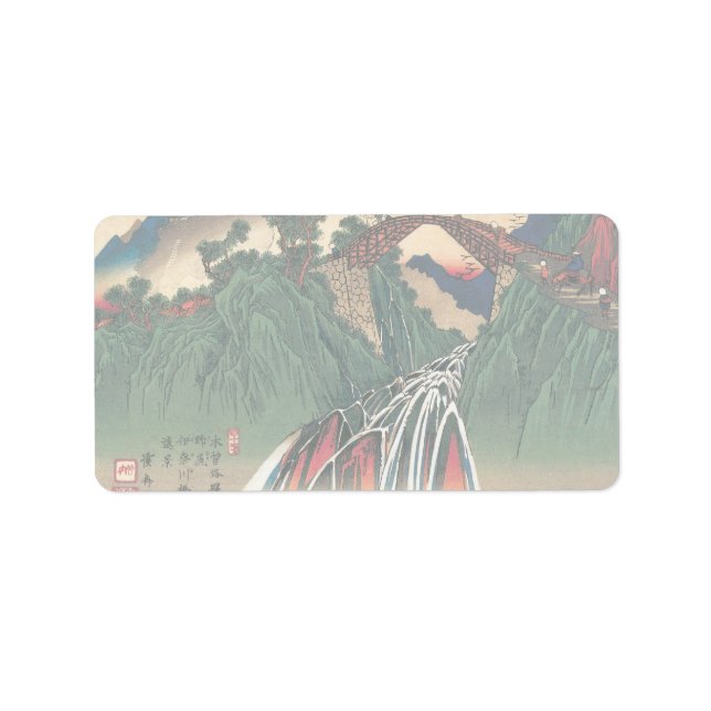 View of Bridge Over Ina River, Nojiri by Hiroshige Label (Front)