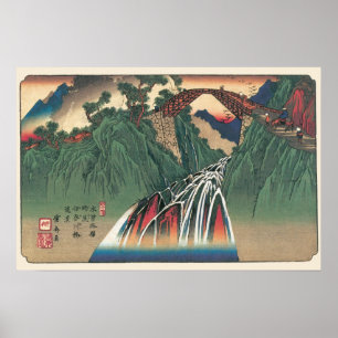 View of Bridge Over Ina River, Nojiri by Hiroshige Poster