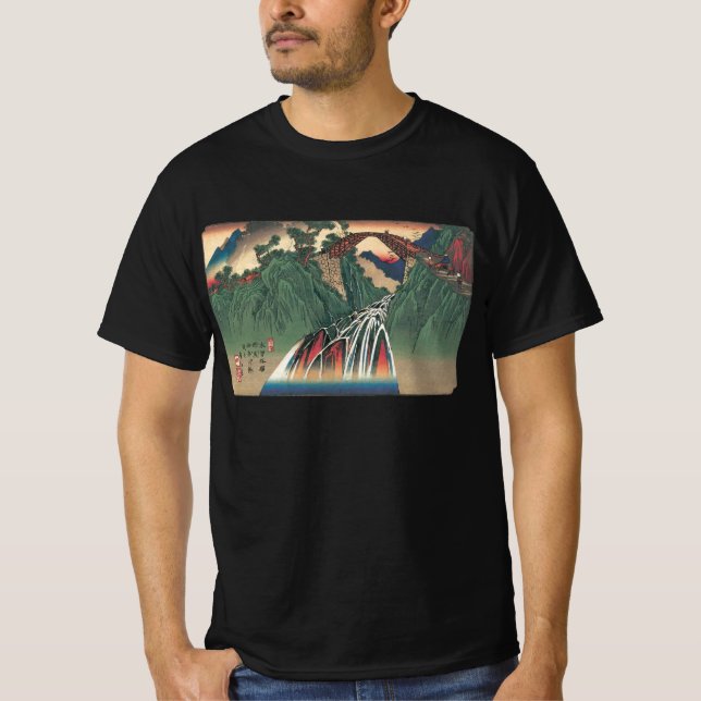 View of Bridge Over Ina River, Nojiri by Hiroshige T-Shirt (Front)