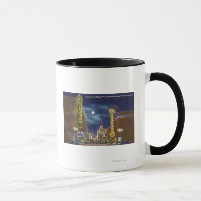 View of Broadway at Night Mug (Right)