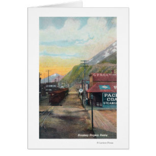 View of Broadway & Railroad CarsSkagway, AK
