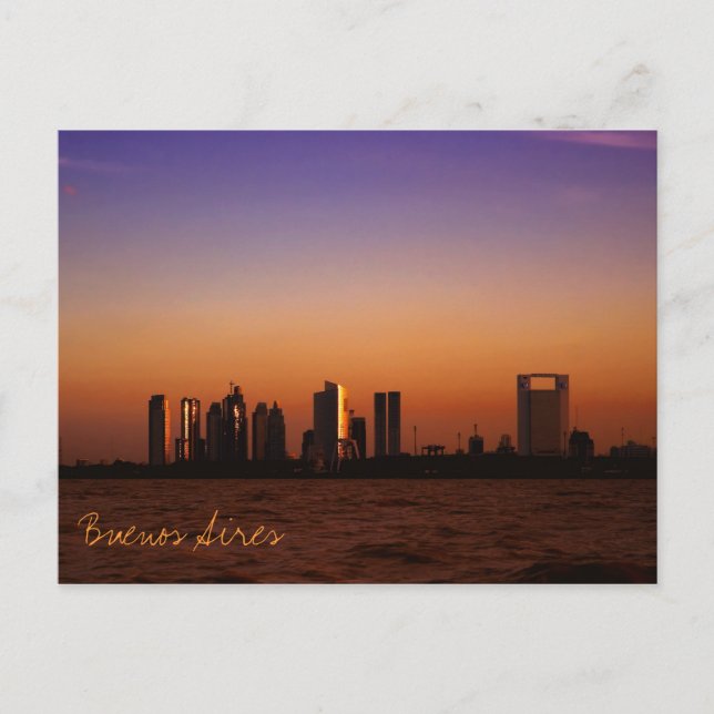 View of Buenos Aires at sunset Postcard (Front)