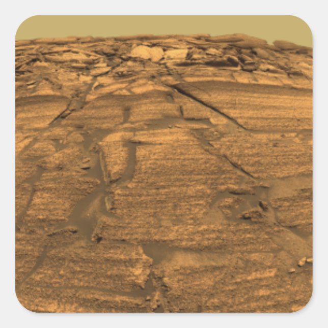 View of Burns Cliff on Mars Square Sticker (Front)