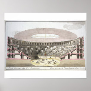 View of Caesar's Amphitheatre (colour litho) Poster