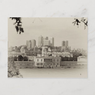 View of Canary Wharf from Greenwich, London Postcard