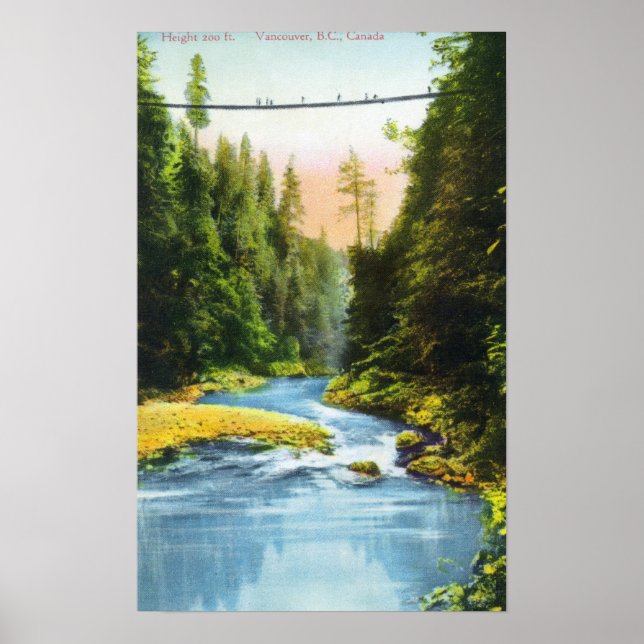 View of Capilano Suspension Bridge # 2 Poster (Front)