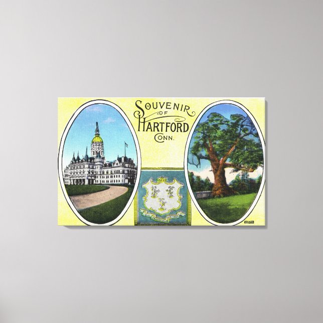 View of Capitol Bldg and Oak Tree Canvas Print (Front)