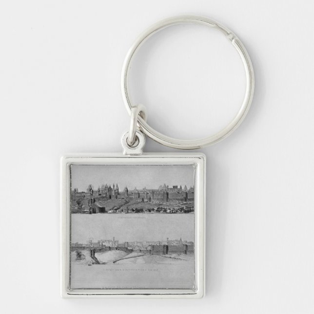 View of Carcassonne from the west side Key Ring (Front)