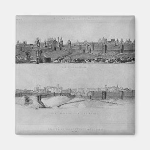 View of Carcassonne from the west side Magnet