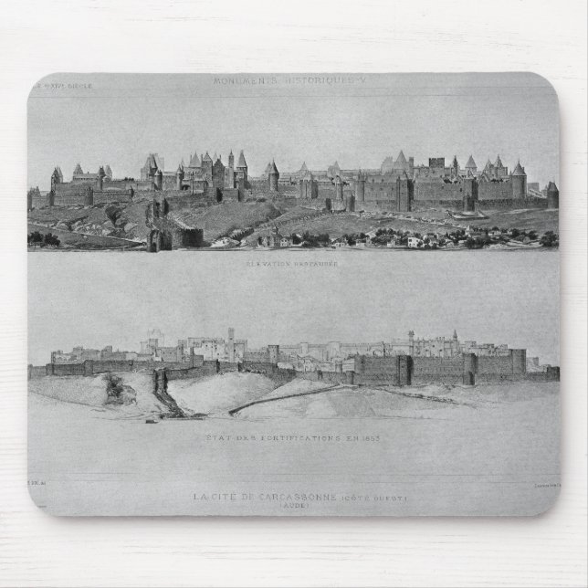 View of Carcassonne from the west side Mouse Pad (Front)