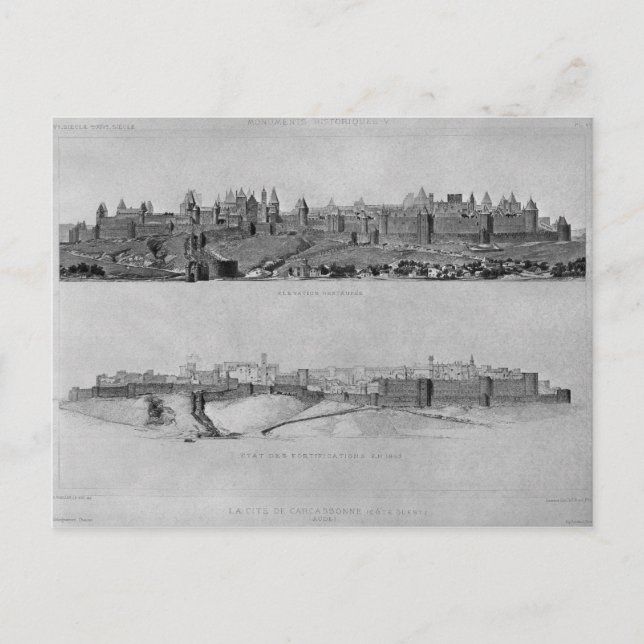 View of Carcassonne from the west side Postcard (Front)