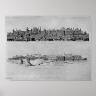 View of Carcassonne from the west side Poster