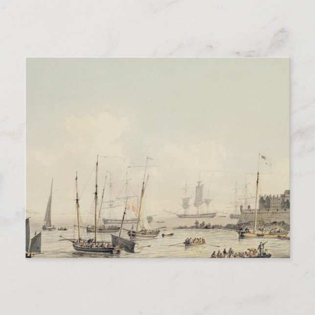 View of Castle Cornet, Guernsey, with Shipping, c. Postcard (Front)