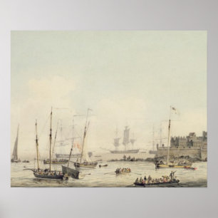 View of Castle Cornet, Guernsey, with Shipping, c. Poster