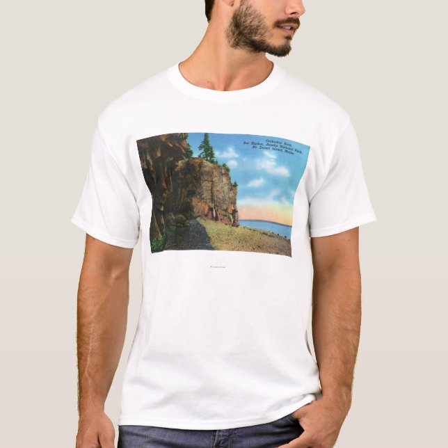 View of Cathedral Rock, Bar Harbour T-Shirt (Front)