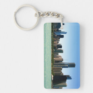 View of Chicago skyline by Lake Michigan Key Ring