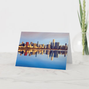 View of Chicago skyline with reflection Card