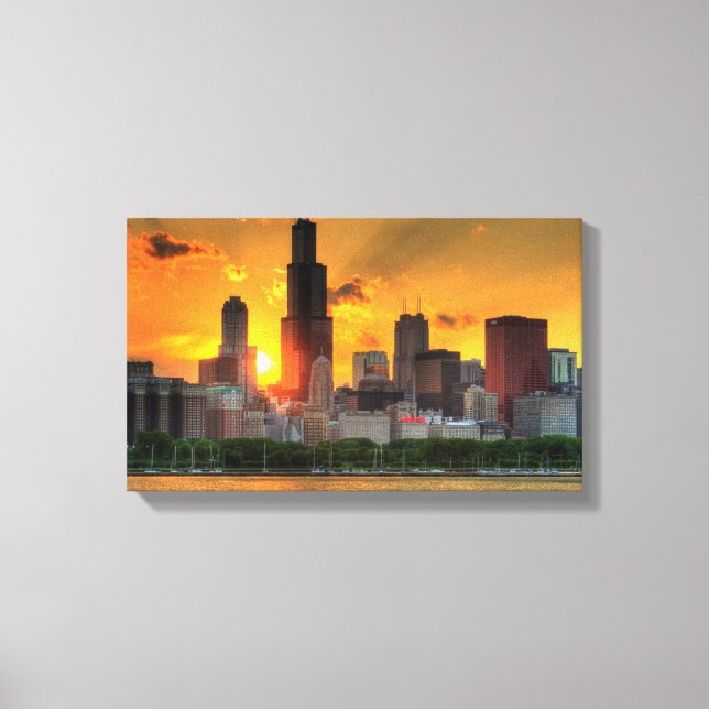 View of Chicago's skyline from  Adler Canvas Print (Front)