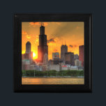View of Chicago's skyline from  Adler Gift Box<br><div class="desc">HDR Chicago Skyline Sunset</div>