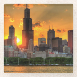 View of Chicago's skyline from  Adler Glass Coaster