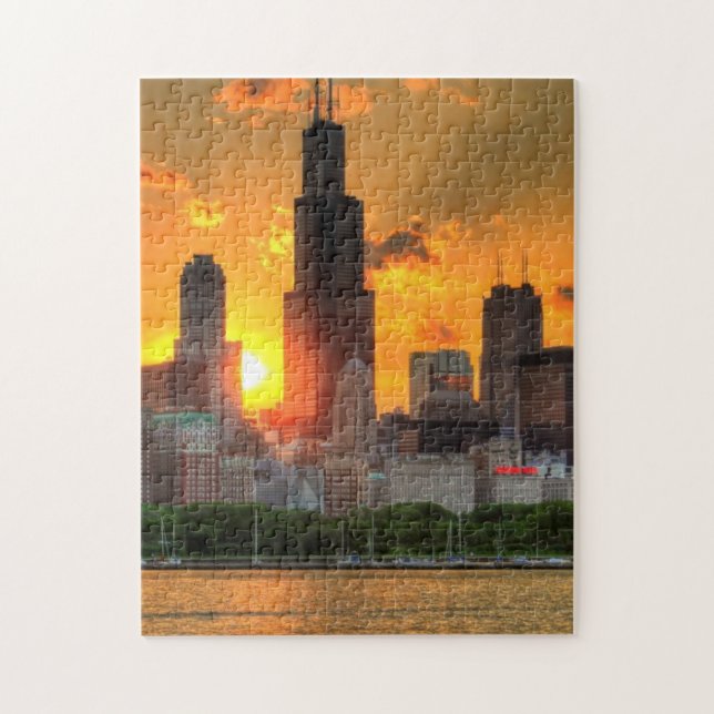 View of Chicago's skyline from  Adler Jigsaw Puzzle (Vertical)