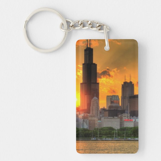View of Chicago's skyline from  Adler Key Ring (Front)