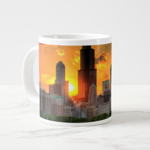 View of Chicago's skyline from  Adler Large Coffee Mug
