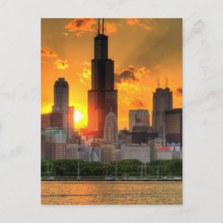 View of Chicago's skyline from  Adler Postcard