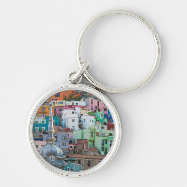View of city buildings key ring (Front)