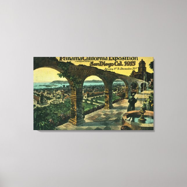 View of City from a Mission, Panama-CA Expo Canvas Print (Front)