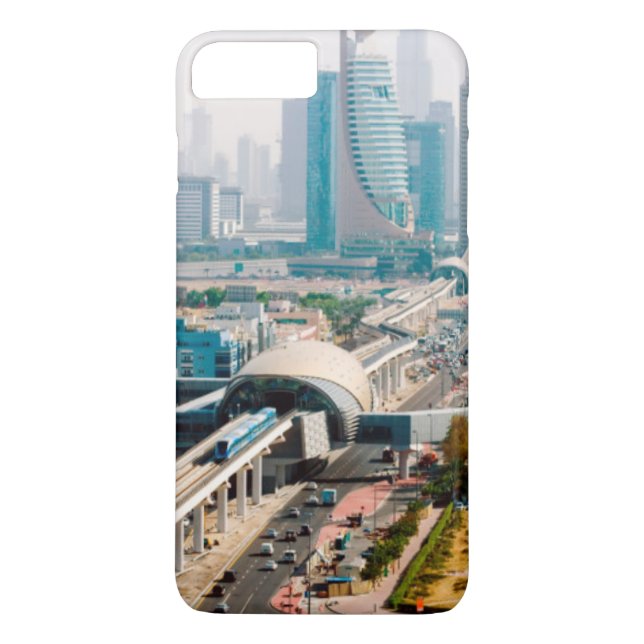 View of city metro line and skyscrapers Case-Mate iPhone case (Back)