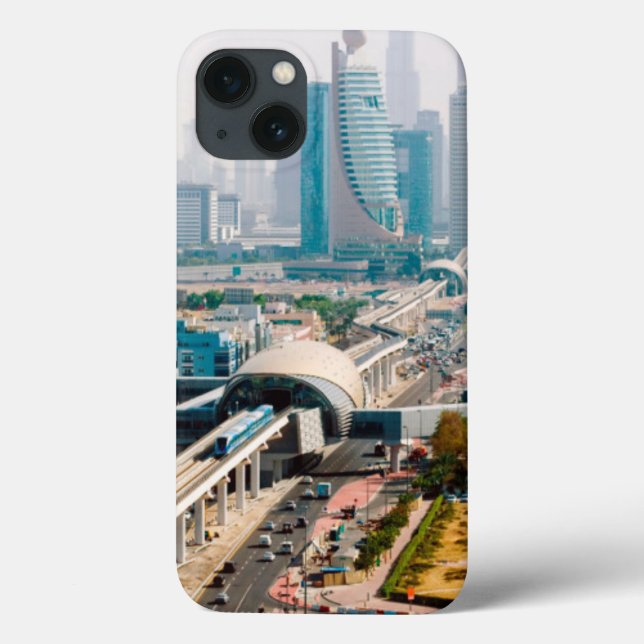 View of city metro line and skyscrapers Case-Mate iPhone case (Back)
