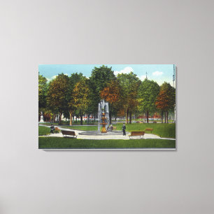 View of City Park and Fountain Canvas Print