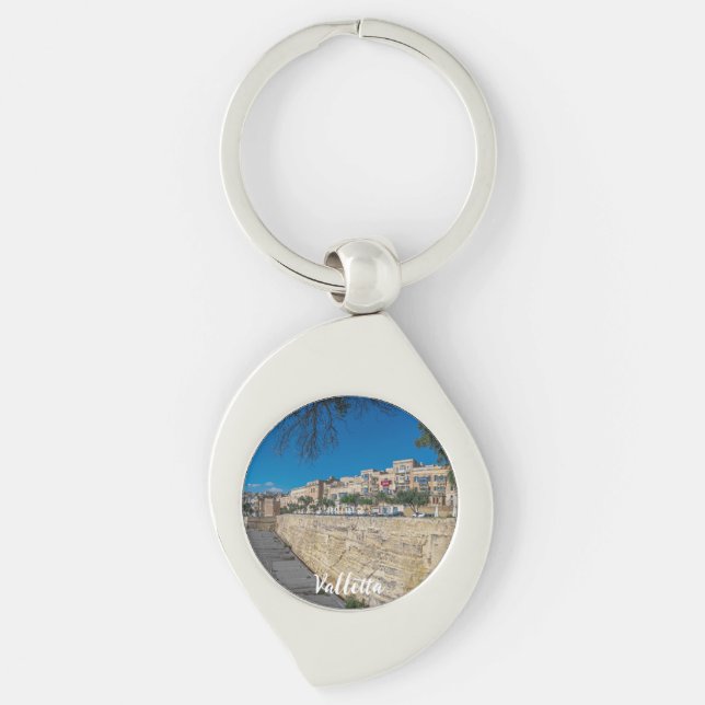 View of city wall and harbor in Valletta Key Ring (Front)