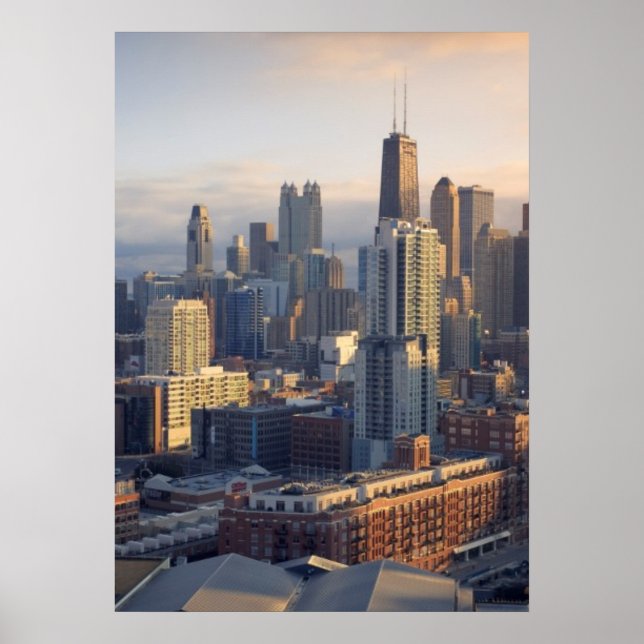 View of cityscape with fantastic light poster (Front)