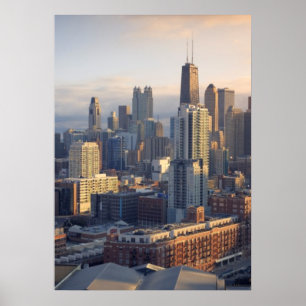 View of cityscape with fantastic light poster