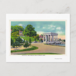 View of Coles Hill and Plymouth Rock Portico Postcard
