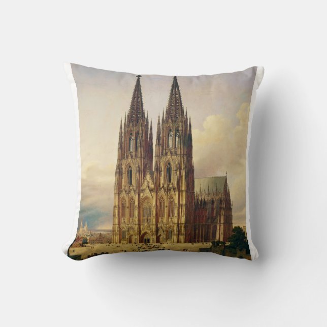 View of Cologne Cathedral Gothic majesty Cushion (Front)