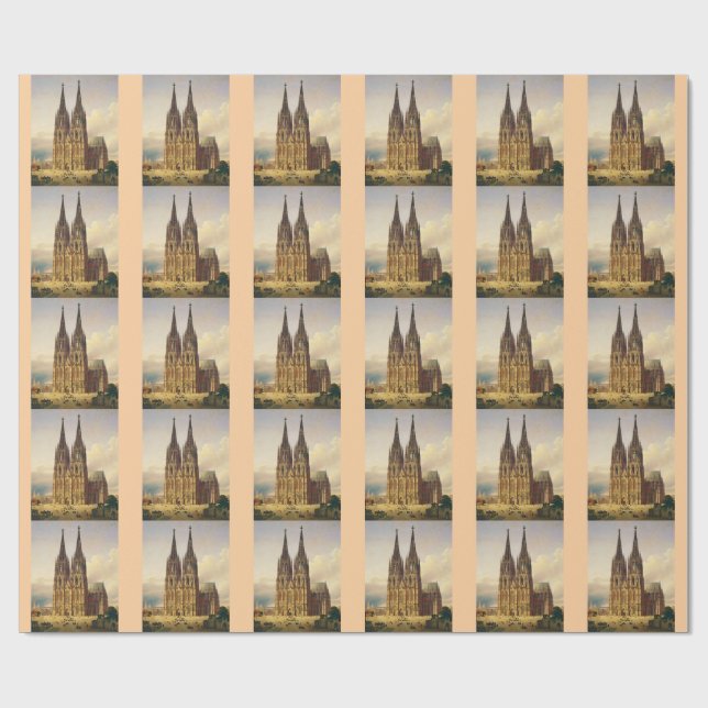 View of Cologne Cathedral Gothic majesty Wrapping Paper (Flat)