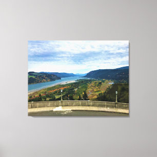 View of Columbia River, Columbia River Gorge, OR Canvas Print