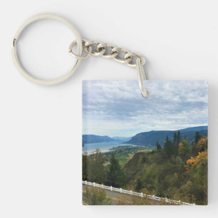 View of Columbia River, Columbia River Gorge, OR Key Ring