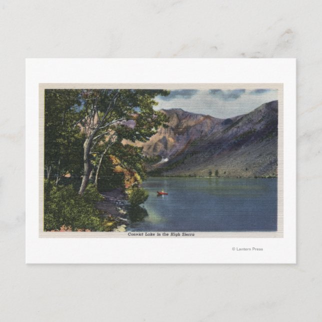 View of Convict Lake in the High Sierra Postcard (Front)