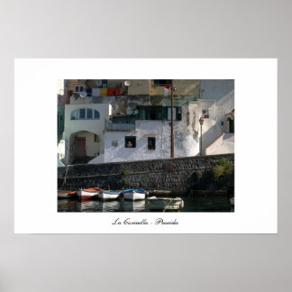 View of Coricella Harbour in Procida Poster