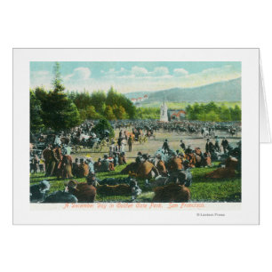 View of Crowds at Golden Gate Park in December