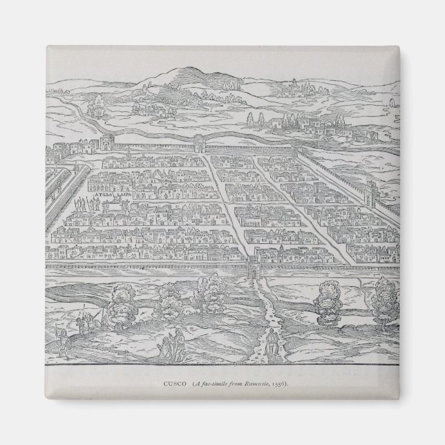 View of Cusco, from Ramusio, pub. 1556 Magnet (Front)
