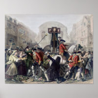 View of Daniel Defoe in the pillory at Temple Bar