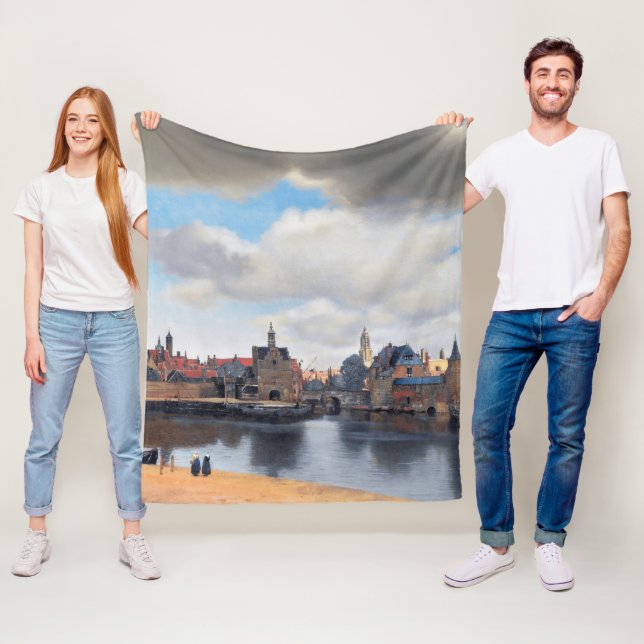View of Delft, Johannes Vermeer Fleece Blanket (In Situ)